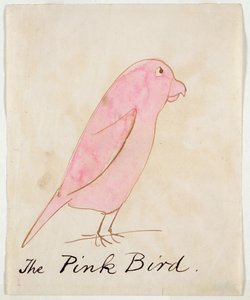 Pink Bird, julkaisusta "Sixteen Drawings of Comic Birds" (kynä, muste ja wc paperilla)